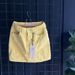 NWT - Size 2 - Don't Think Twice - Gabby High Waist Denim Skirt - Yellow